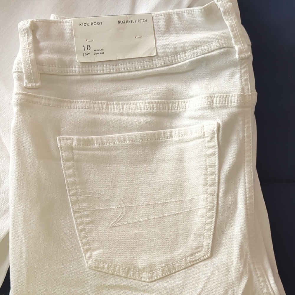 American Eagle Outfitters White Kick Boot Jeans - Women's